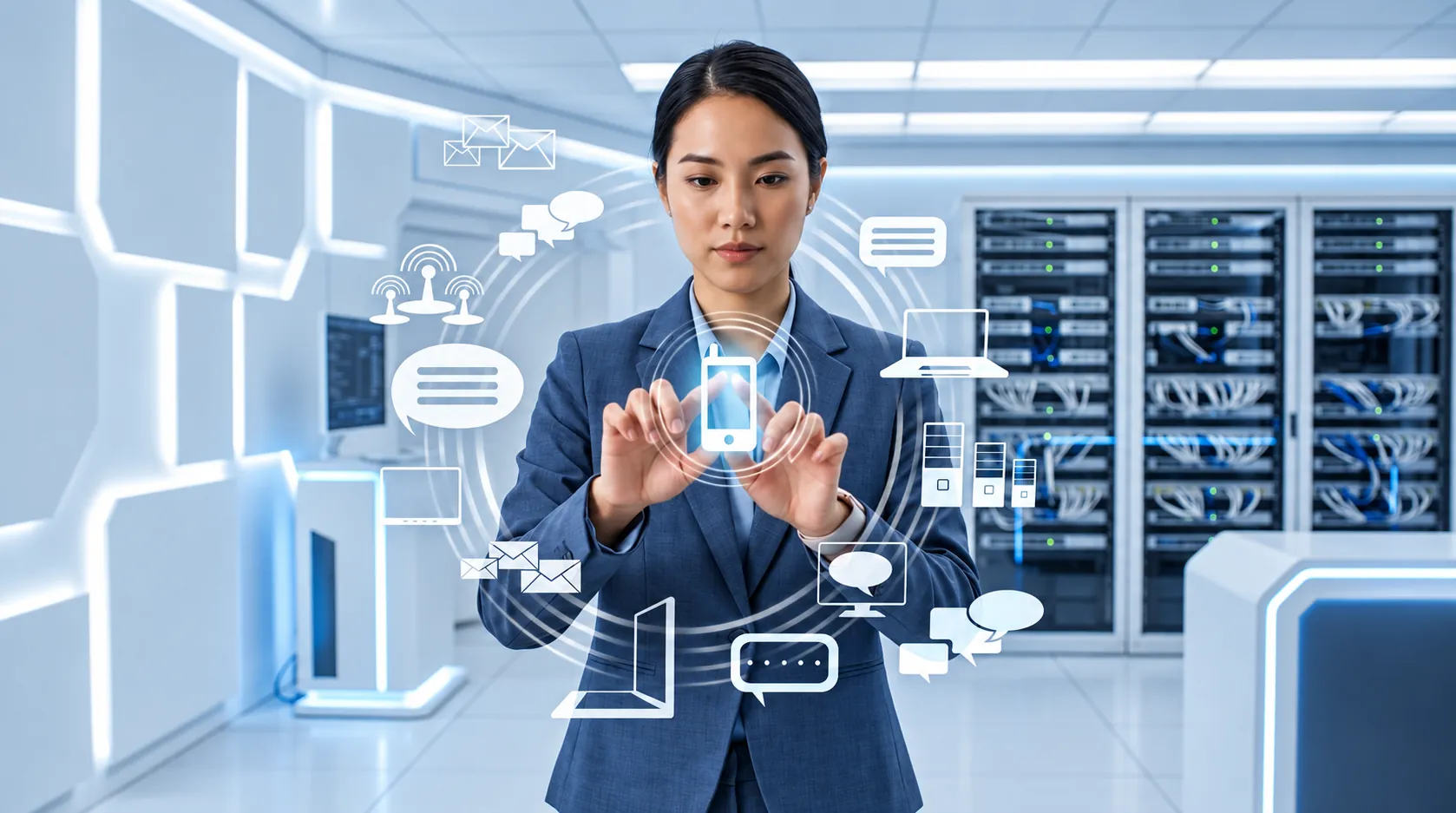 Marketer orchestrating email, messaging and device channels